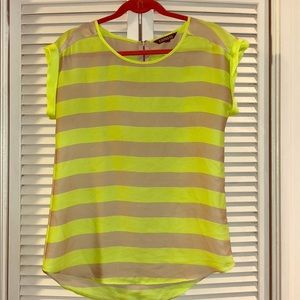 Neon striped dressy shirt